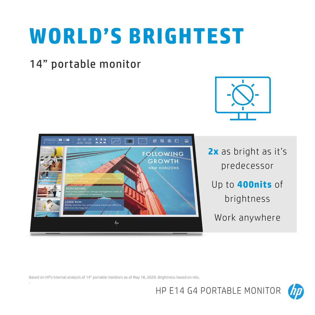 HP E-Series E14 G4 - 35.6 cm (14") - 1920 x 1080 pixels Full HD LED Monitor