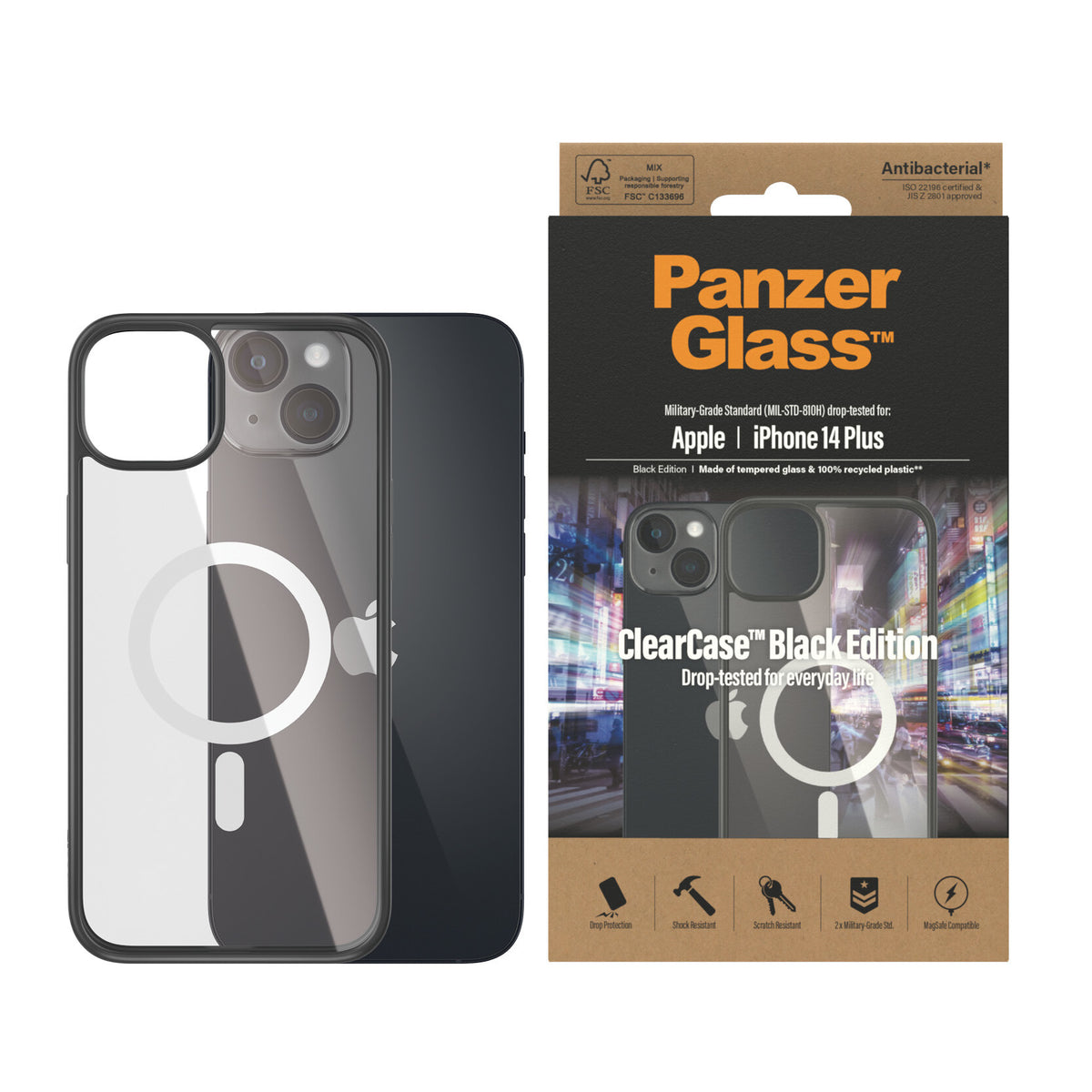 PanzerGlass ® ClearCase MagSafe for iPhone 14 Plus in Black