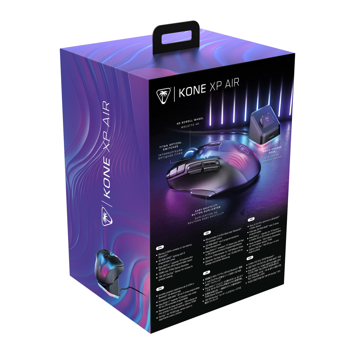 Turtle Beach Kone XP Air - RF Wireless + Bluetooth Optical Gaming Mouse in Black - 19,000 DPI