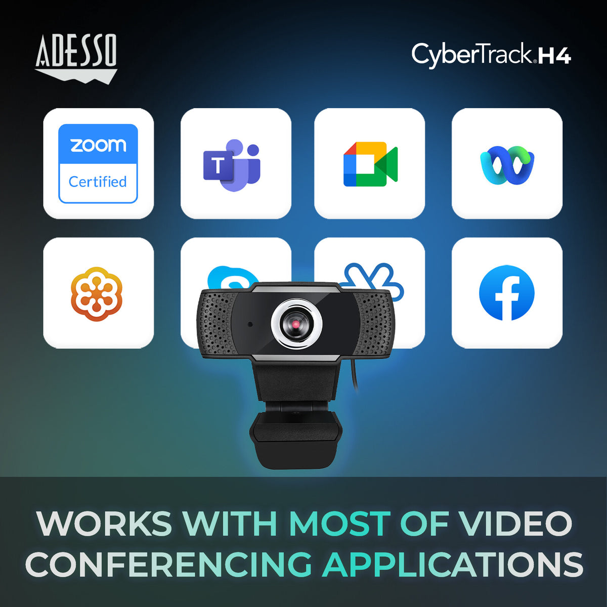 Adesso CyberTrack H4 - 2.1 MP 1920 x 1080 pixels USB webcam