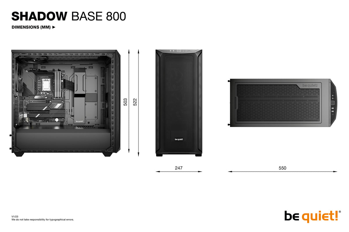 be quiet! Shadow Base 800 - ATX Mid Tower Case in Black
