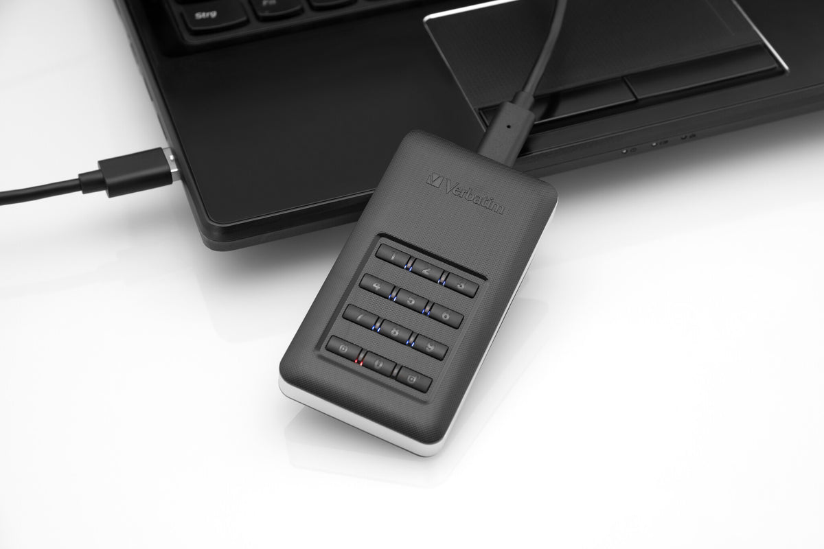 Verbatim Store 'n' Go Portable SSD with Keypad Access in Black / Silver - 256 GB