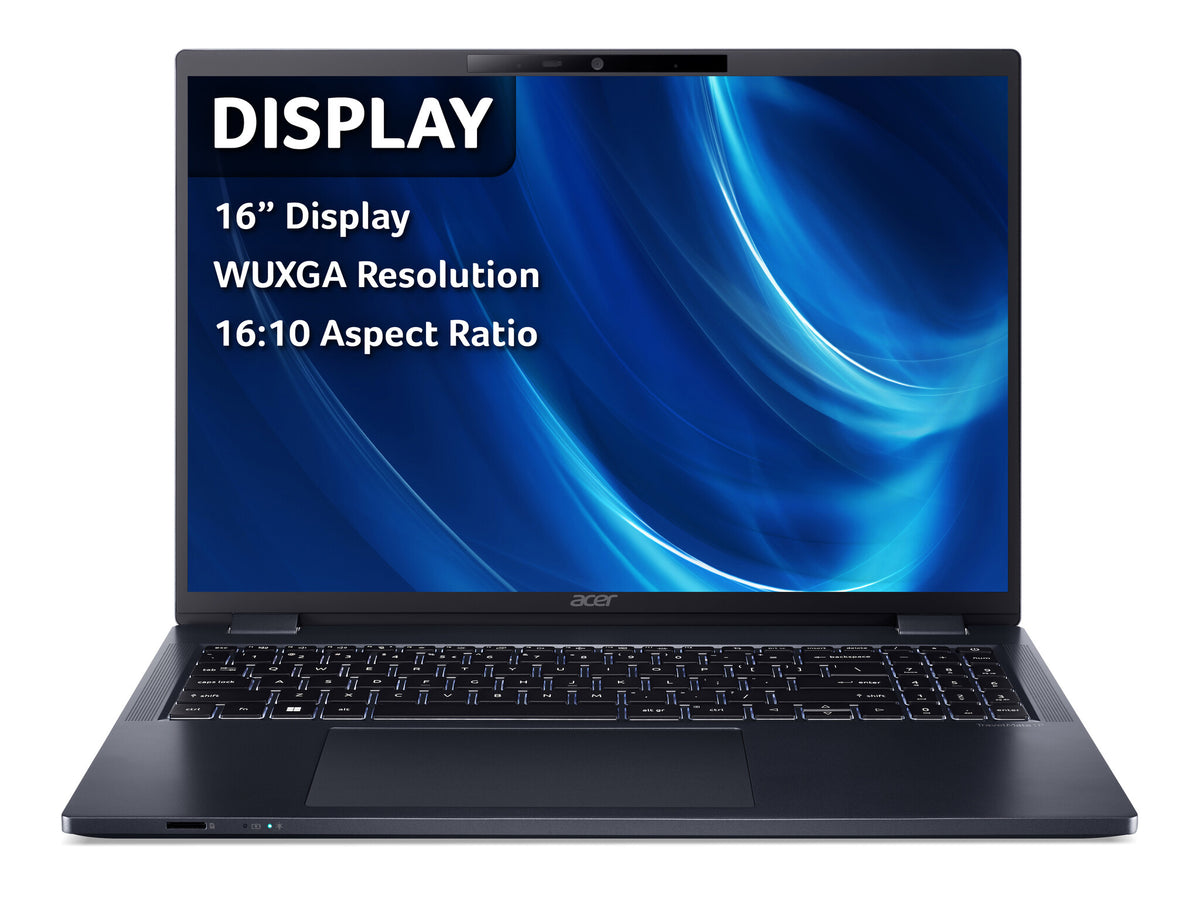 Acer TravelMate P4 TMP416-51 Laptop - 40.6 cm (16&quot;) - Intel® Core™ i7-1270P - 16 GB DDR4-SDRAM - 512 GB SSD - Wi-Fi 6E - Windows 11 Pro - Blue