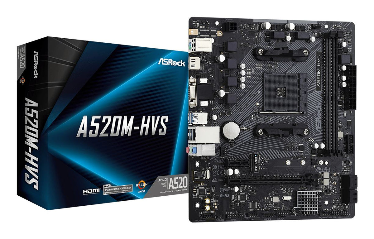 Asrock A520M-HVS AMD A520 Socket AM4 micro ATX