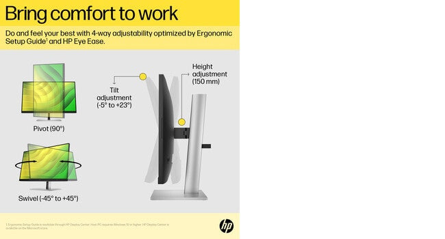 HP E24Q G5 - 60.5 cm (23.8") - 2560 x 1440 pixels QHD Monitor