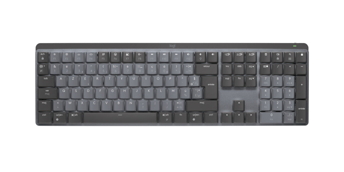 Logitech MX Mechanical - RF Wireless + Bluetooth RGB Mechanical Keyboard in Graphite / Grey (AZERTY French)