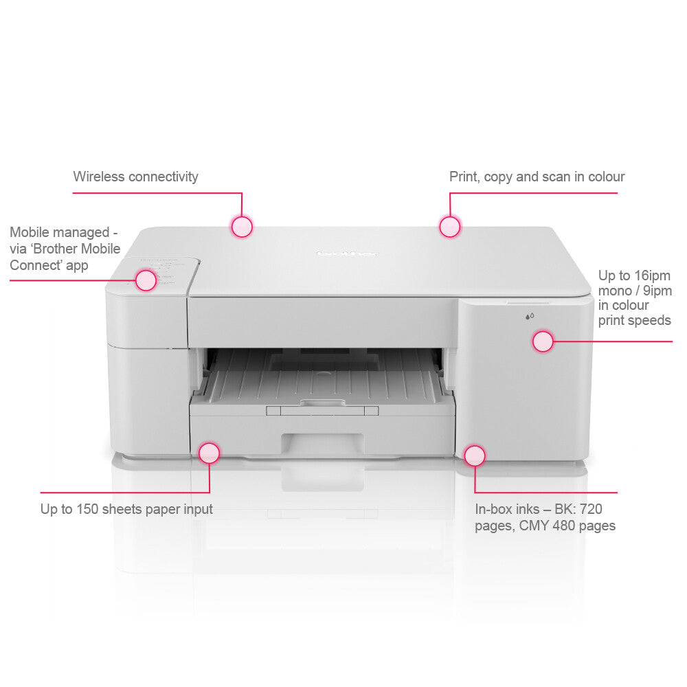 Brother DCP-J1200W - Compact 3-in-1 mobile managed colour inkjet printer