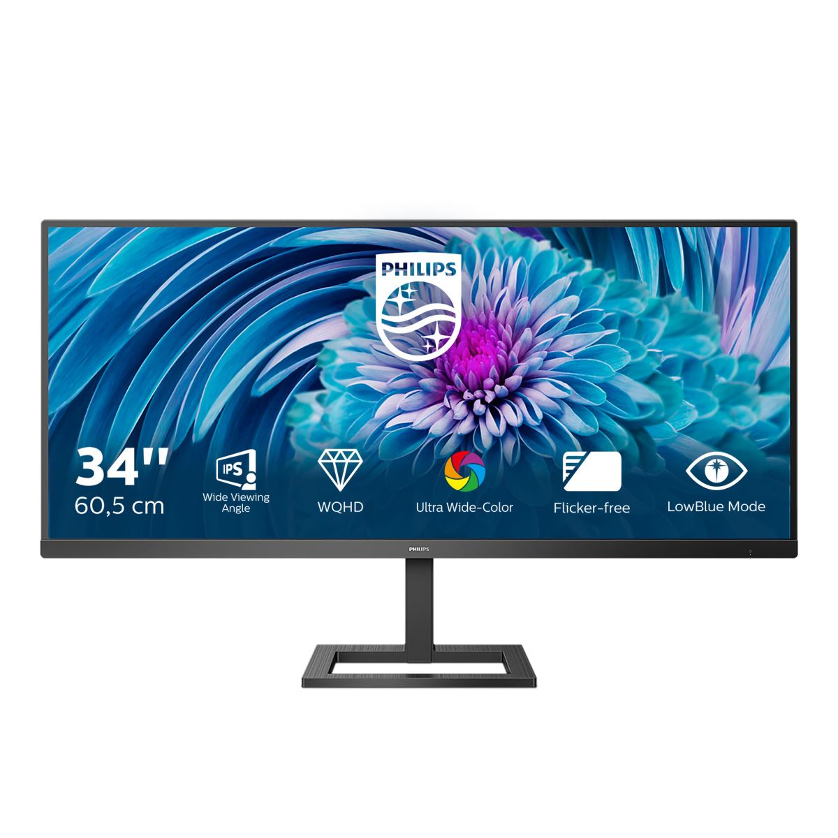 Philips E Line 345E2AE/00 Computer Monitor 86.4 cm (34") 3440 x 1440 pixels Black