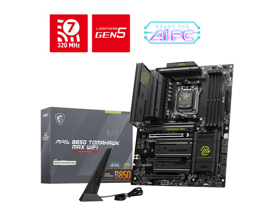 MSI MAG B850 TOMAHAWK MAX WIFI ATX motherboard - AMD B850 Socket AM5