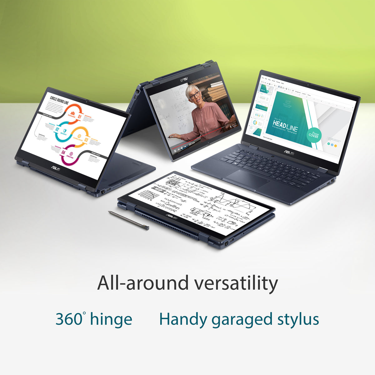 ASUS ExpertBook B3 Flip Hybrid (2-in-1) - 35.6 cm (14") - Touchscreen - Intel® Core™ i5-1235U - 8 GB DDR4-SDRAM - 256 GB SSD - Wi-Fi 6 - Windows 11 Pro Education - Black