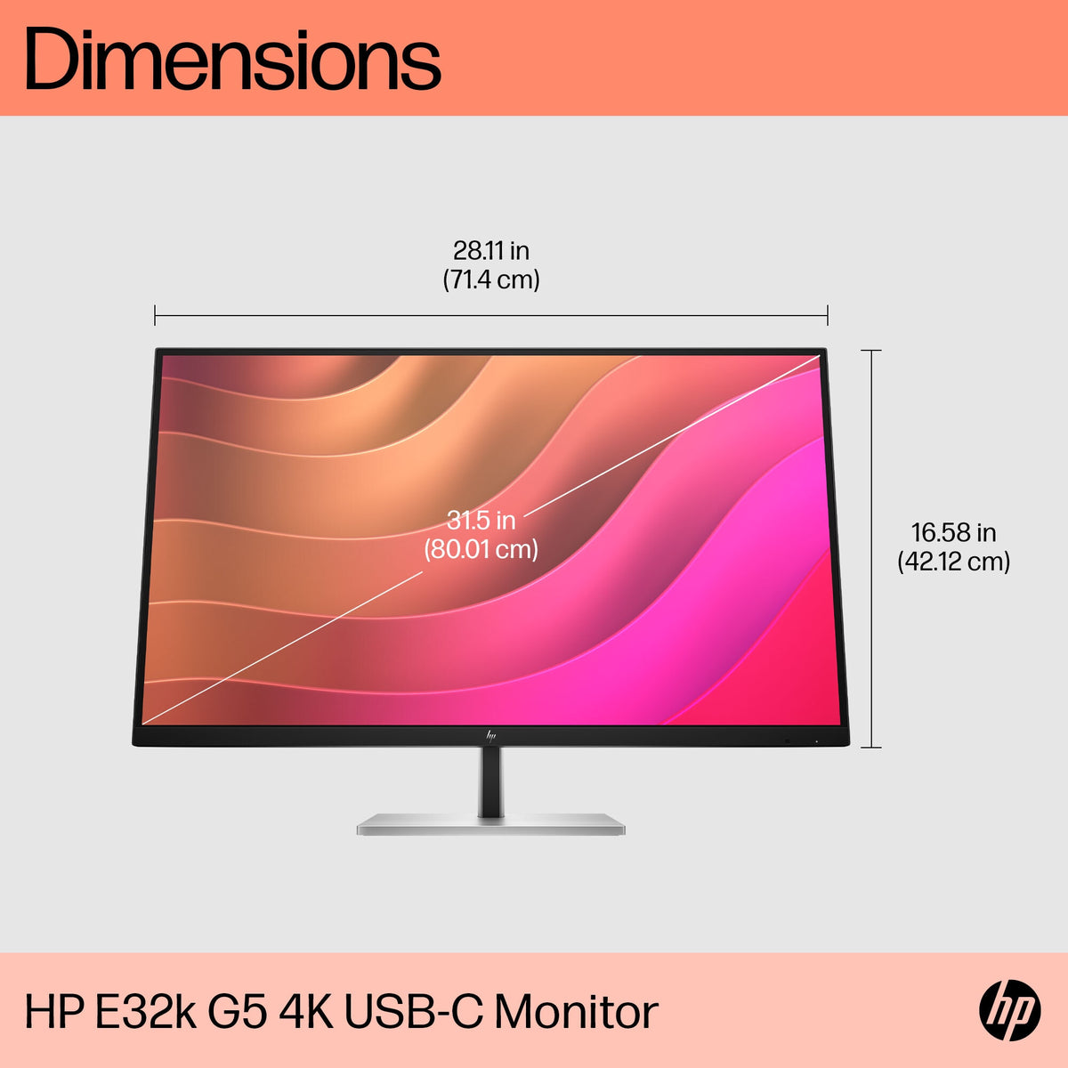 HP E32k G5 - 80 cm (31.5") - 3840 x 2160 pixels - 4K UHD LED Monitor