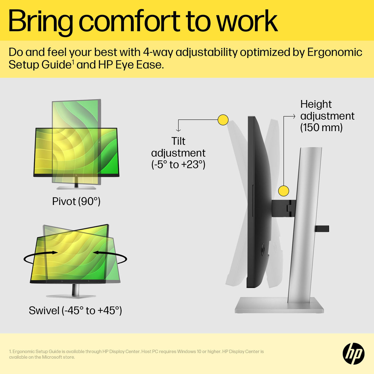 HP E24Q G5 - 60.5 cm (23.8") - 2560 x 1440 pixels QHD Monitor