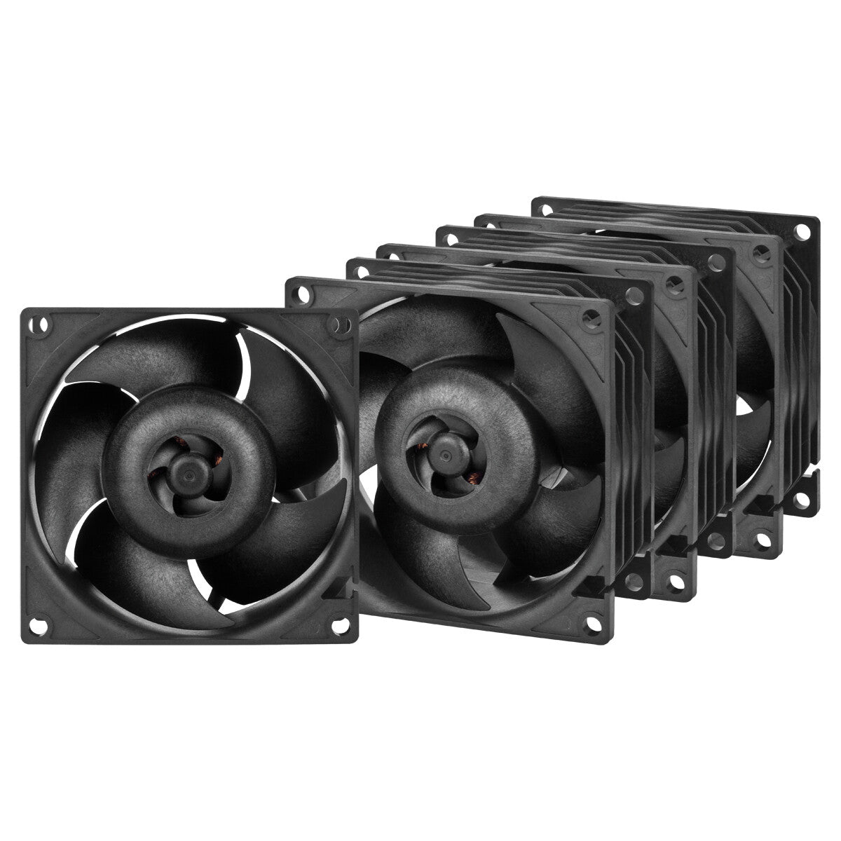 ARCTIC S8038-7K - Computer Case Fan in Black - 80mm (Pack of 4)