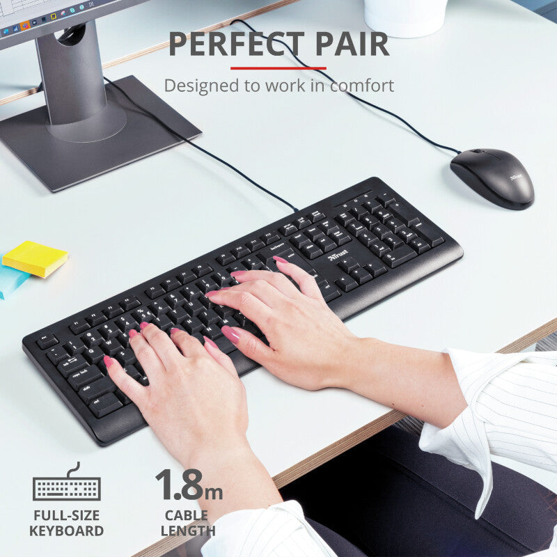 Trust Primo keyboard Mouse included USB QWERTY English Black
