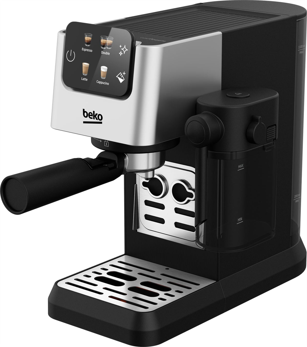 Beko CaffeExperto Semi Automatic Espresso Coffee Machine with Integrated Milk Jug in Black