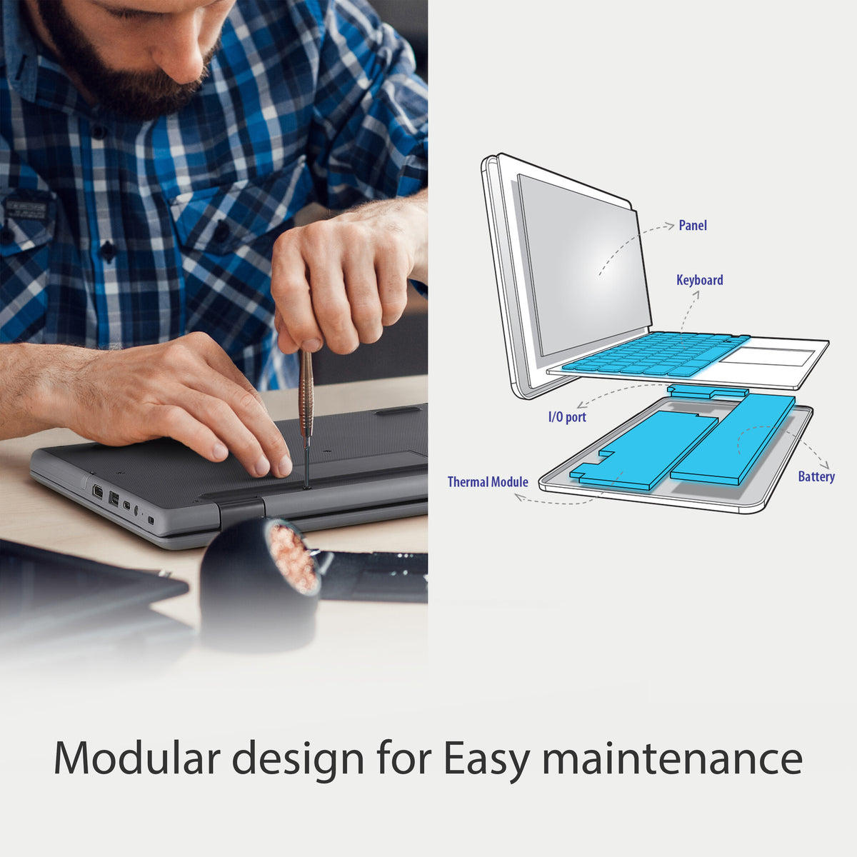 ASUS BR1100C Laptop - 29.5 cm (11.6") - Intel® Celeron® N N4500 - 4 GB DDR4-SDRAM - 128 GB SSD - Wi-Fi 6 - Windows 11 Pro Education - Grey