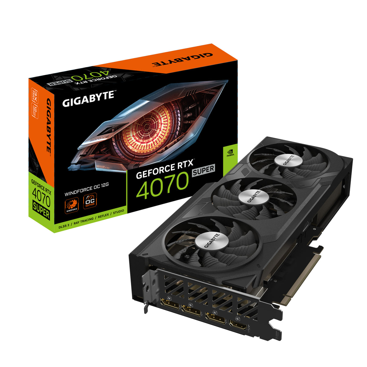 Gigabyte WINDFORCE OC - NVIDIA 12 GB GDDR6X GeForce RTX 4070 SUPER graphics card
