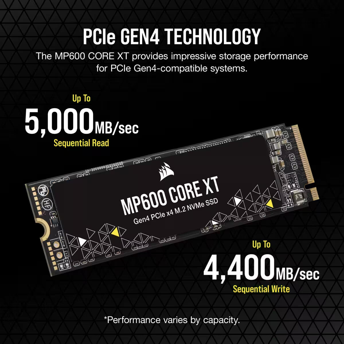 Corsair MP600 CORE XT - PCI Express 4.0 QLC 3D NAND NVMe M.2 SSD - 4 TB