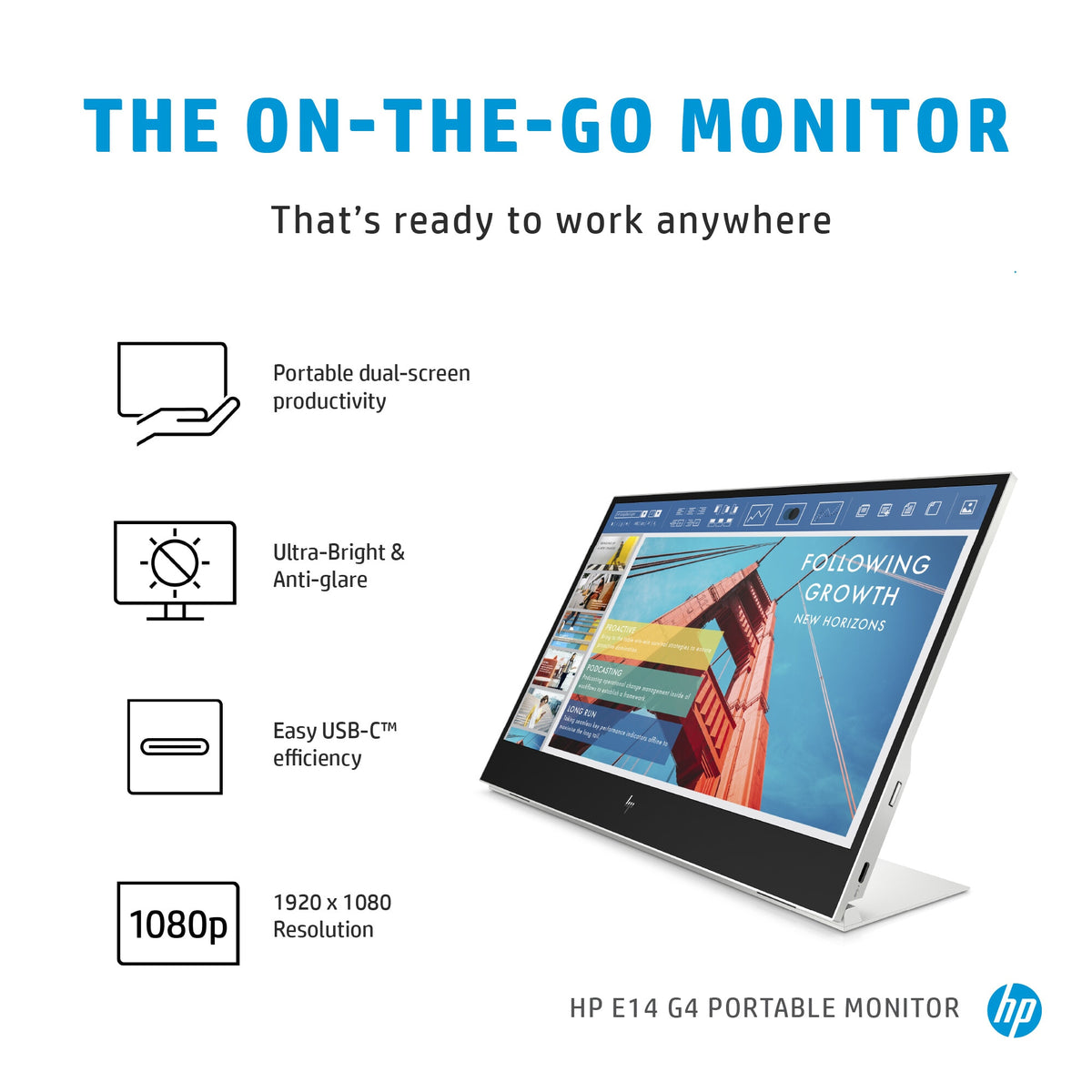 HP E-Series E14 G4 - 35.6 cm (14") - 1920 x 1080 pixels Full HD LED Monitor