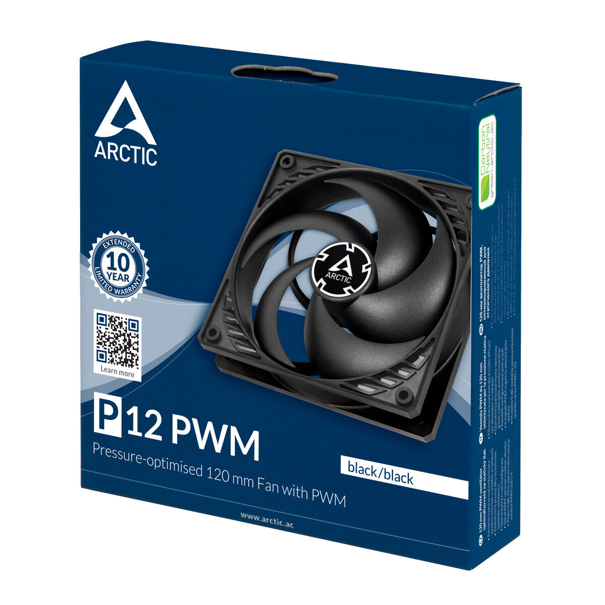 ARCTIC P12 PWM - Computer Case Fan in Black - 120mm