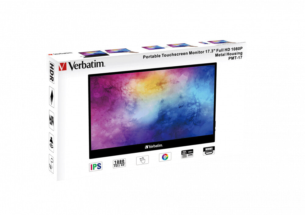 Verbatim 49593 - 43.9 cm (17.3") - 1920 x 1080 pixels Full HD Touchscreen Monitor