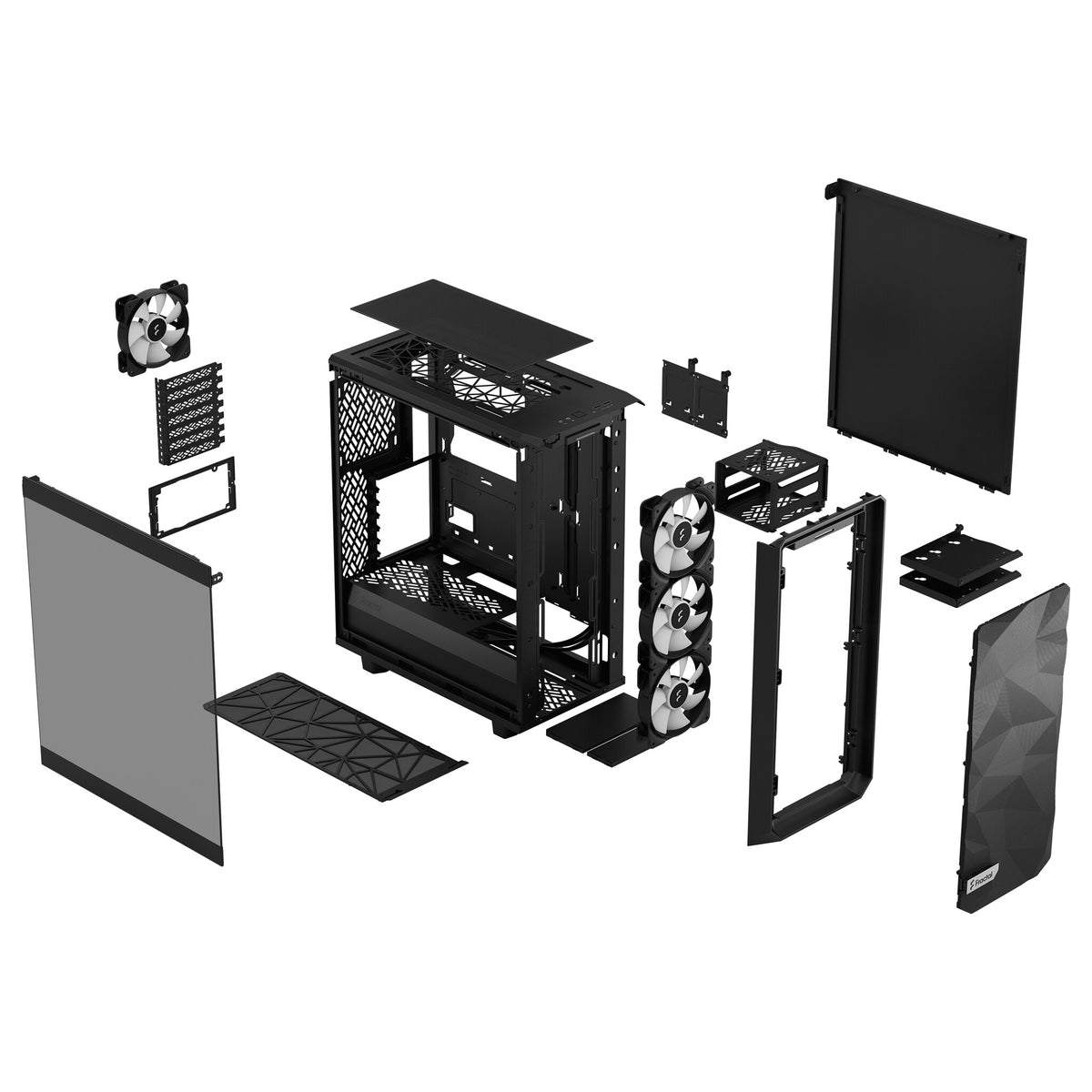 Fractal Design Meshify 2 Compact Lite RGB - ATX Mid Tower Case in Black