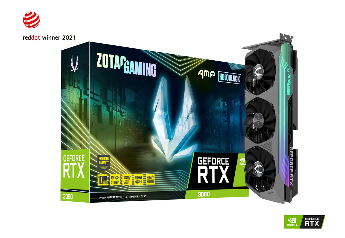 Zotac GAMING AMP Holo LHR - NVIDIA 10 GB GDDR6X GeForce RTX 3080 graphics card