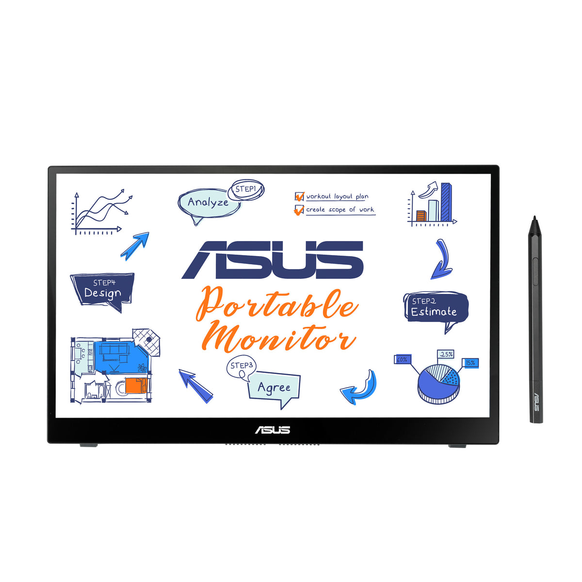 ASUS MB14AHD - 35.6 cm (14") - 1920 x 1080 pixels Full HD LCD Touchscreen Monitor
