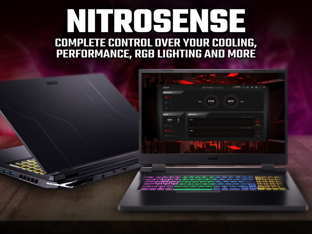 Acer Nitro 5 AN517-55 Gaming Laptop - 43.9 cm (17.3") - Intel Core i7-12650H - 16GB DDR4-SDRAM - 1TB SSD - NVIDIA GeForce RTX 4050 - Wi-Fi 6 - Windows 11 Home - Black