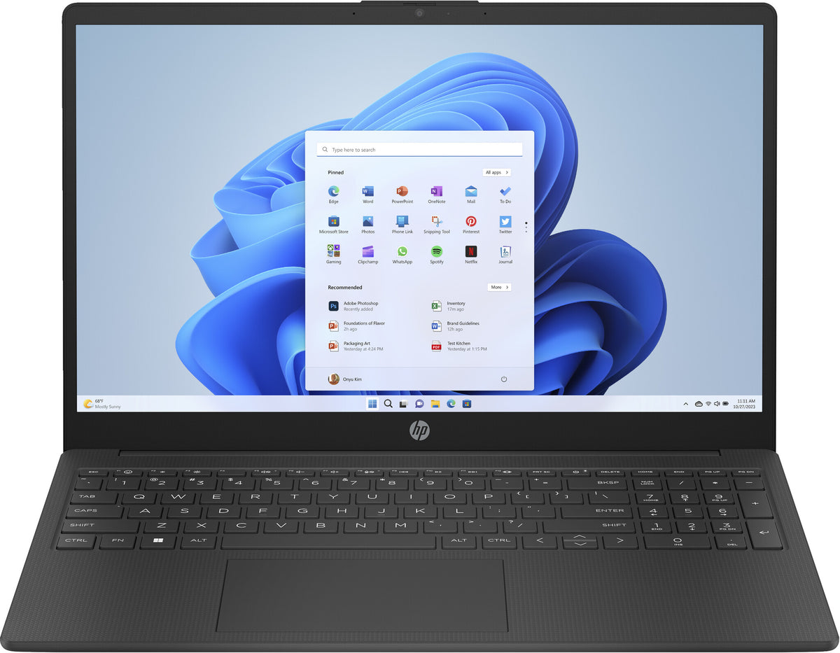 HP 15-FC0018NA Laptop - 39.6 cm (15.6") - AMD Ryzen™ 3 7320U - 4 GB LPDDR5-SDRAM - 128 GB SSD - Wi-Fi 6 - Windows 11 Home in S mode - Black