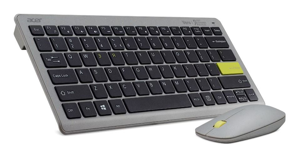 Acer Vero Combo Set keyboard Mouse included Home/Office USB QWERTY Black, Grey