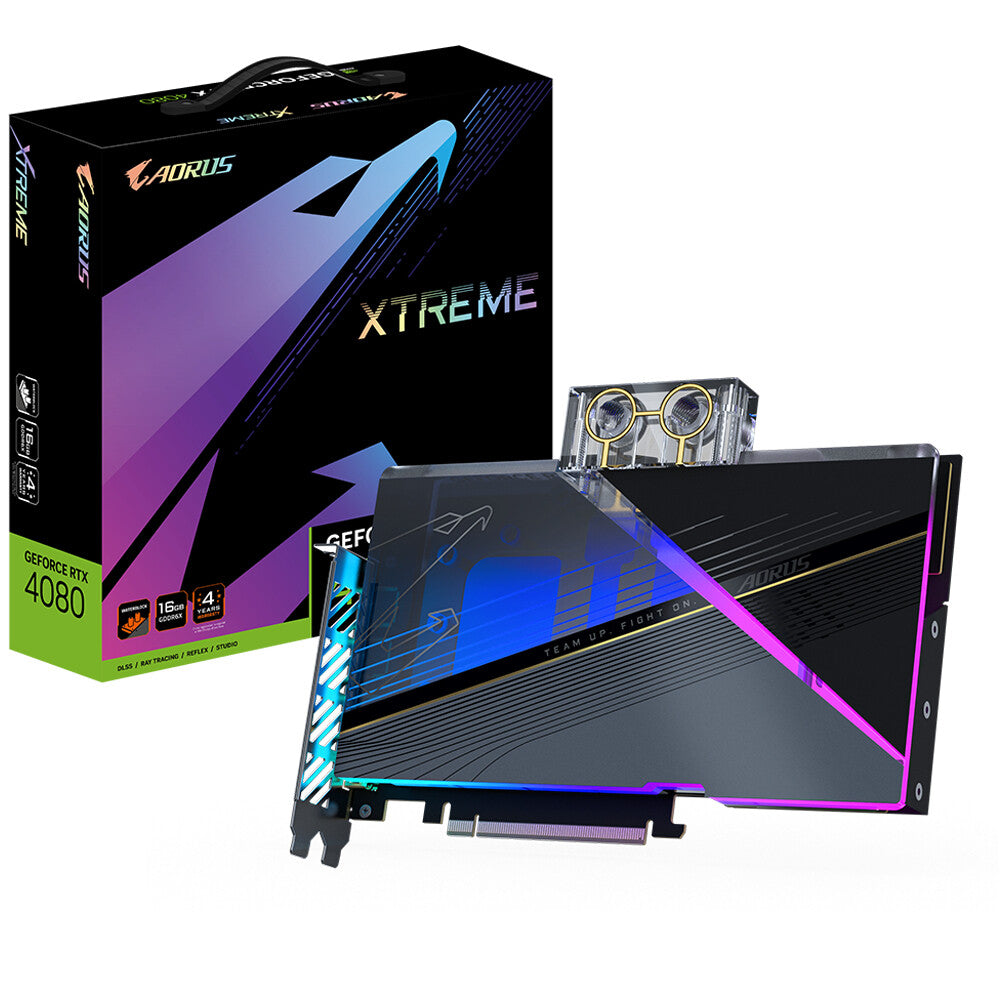 GIGABYTE AORUS XTREME WATERFORCE - NVIDIA 16 GB GDDR6X GeForce RTX 4080 graphics card