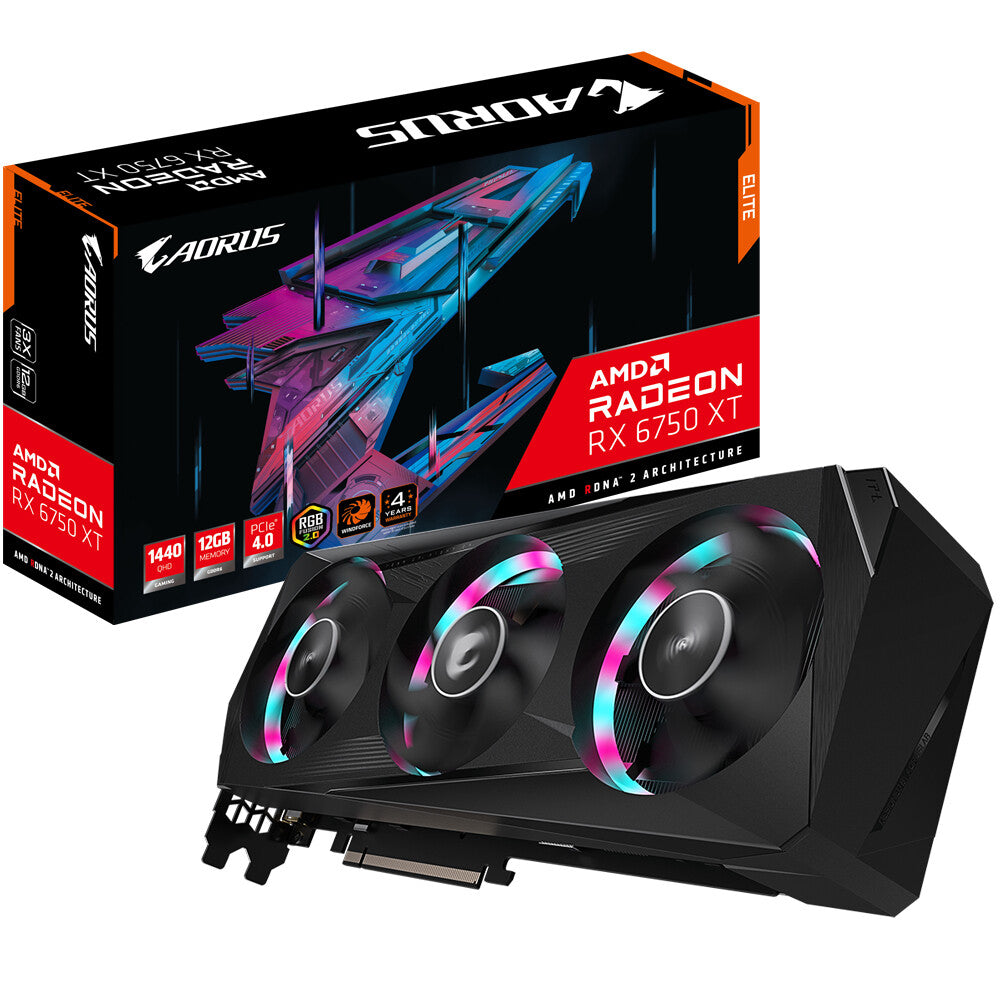 GIGABYTE AORUS ELITE - AMD 12 GB GDDR6 Radeon RX 6750 XT graphics card