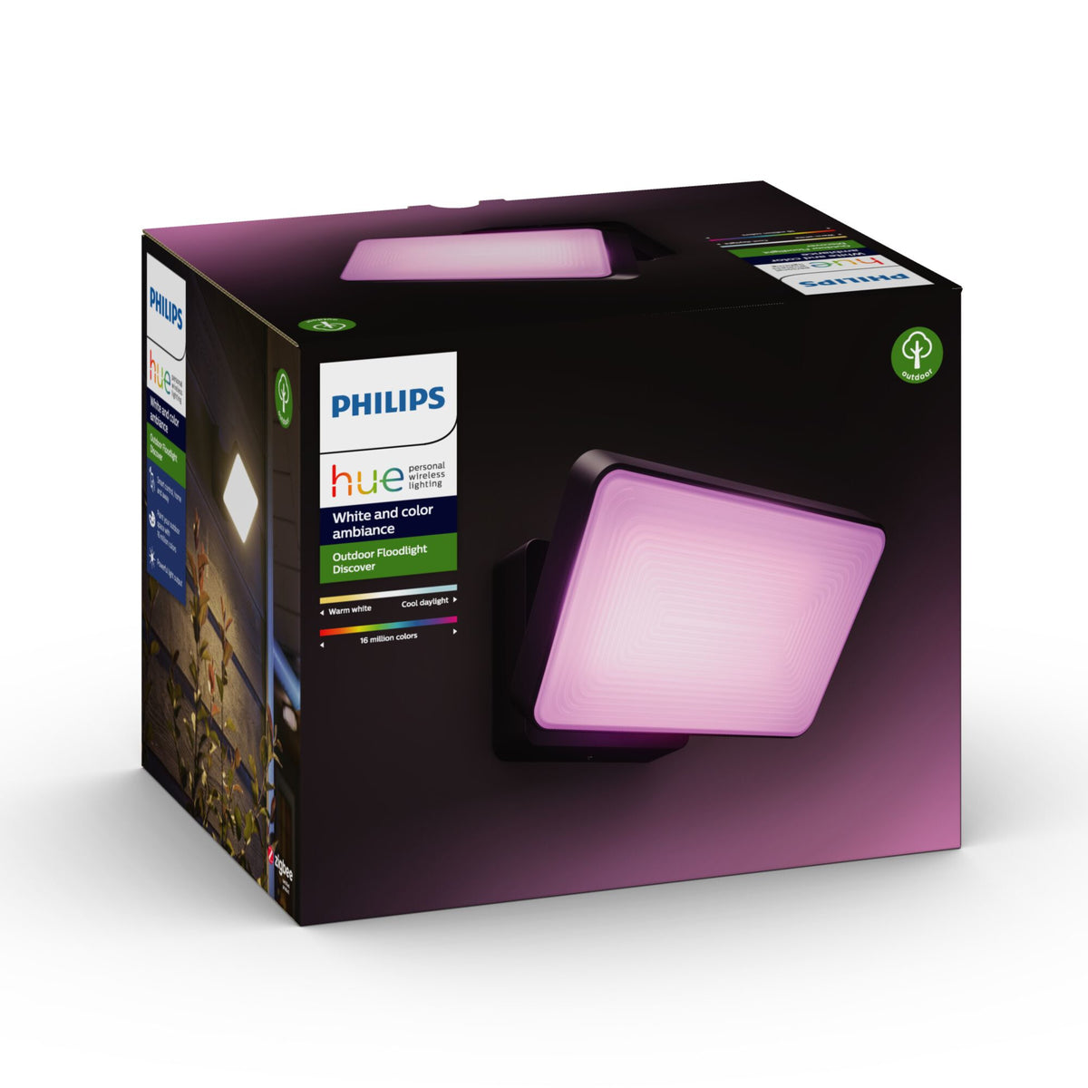 Philips Hue Discover Outdoor Floodlight in Black - White and colour ambience (Pack of 1)