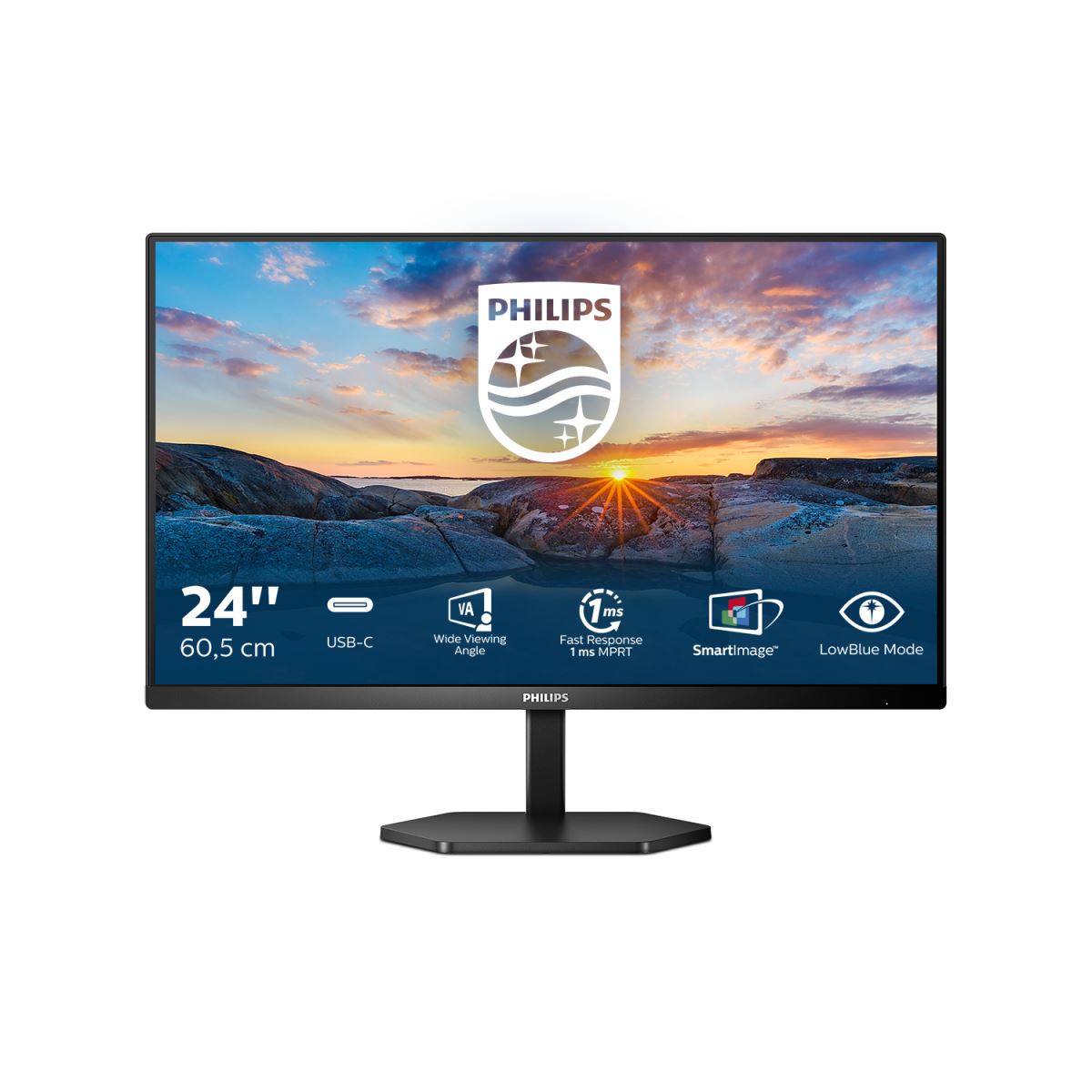 Philips 3000 series 24E1N3300A/00 LED display 60.5 cm (23.8") 1920 x 1080 pixels Full HD Black Monitor