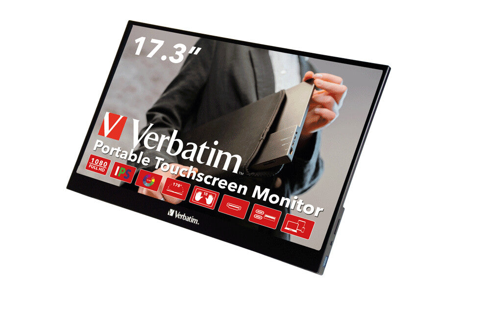 Verbatim 49593 - 43.9 cm (17.3") - 1920 x 1080 pixels Full HD Touchscreen Monitor