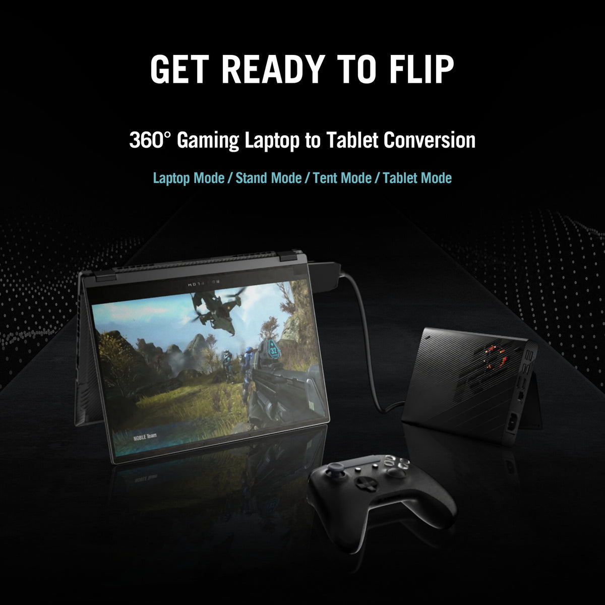 ASUS ROG Flow X13 Hybrid (2-in-1) - 34 cm (13.4") - Touchscreen - AMD Ryzen™ 9 5980HS - 16 GB LPDDR4x-SDRAM - 1 TB SSD - NVIDIA GeForce RTX 3050 Ti - Wi-Fi 6 - Windows 10 Pro - Black