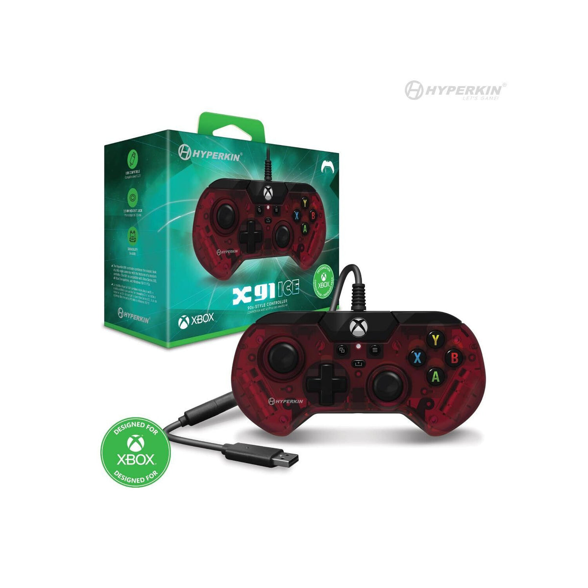 Hyperkin X91 Ice - USB Gamepad for PC / Series X|S in Red