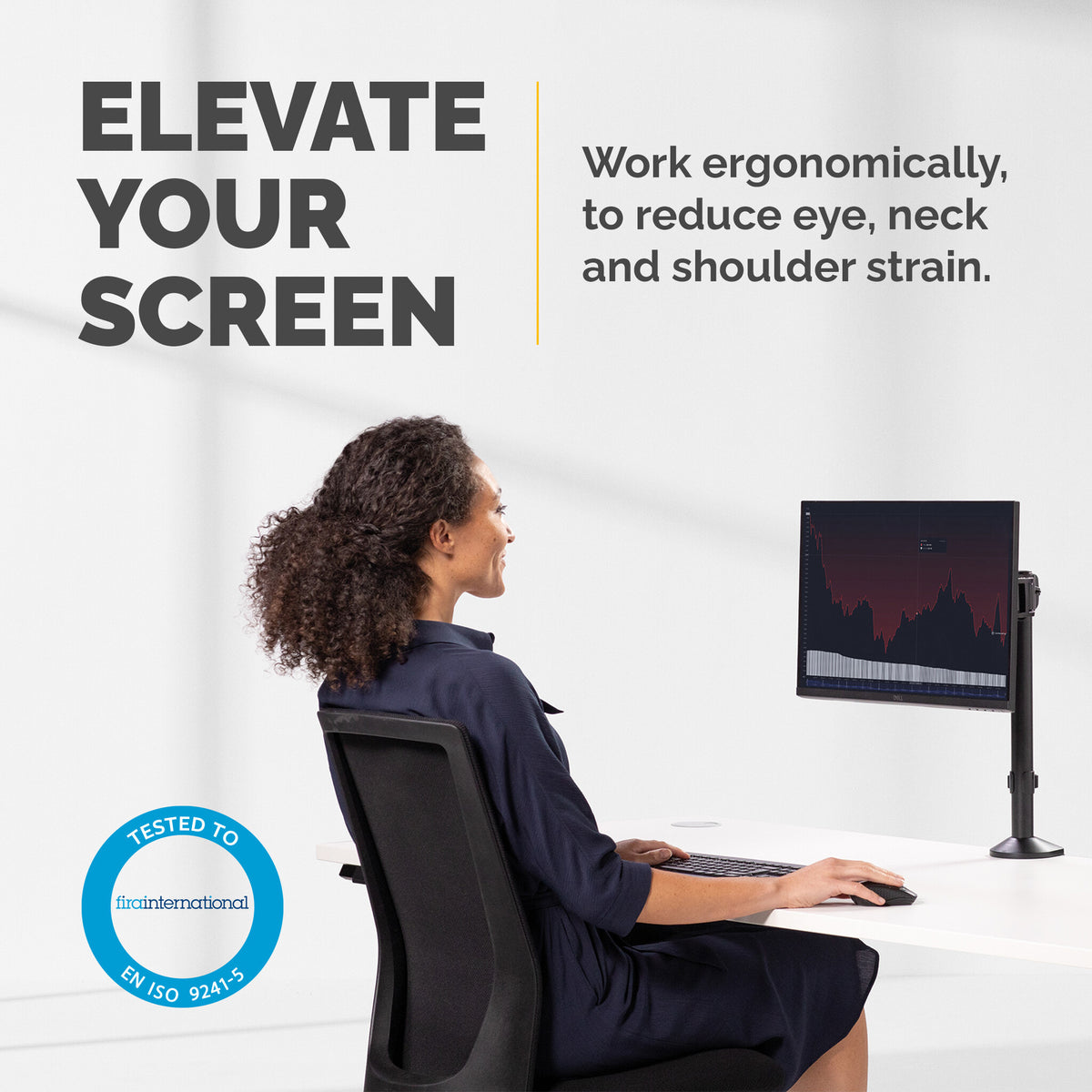 Fellowes Reflex Monitor Arm - 8502501 - Desk monitor mount for upto 81.3 cm (32")