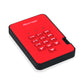 iStorage diskAshur2 - Secure Encrypted External hard drive in Red - 2 TB