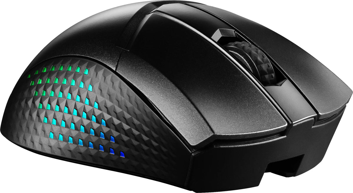 MSI CLUTCH GM51 - RF Wireless + Bluetooth + USB Type-C Optical Mouse in Black - 26,000 DPI