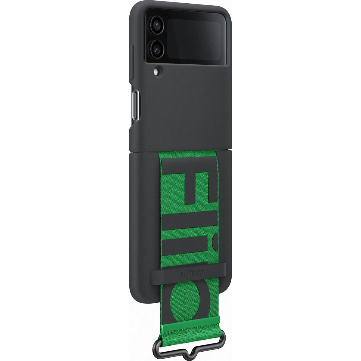 Samsung Silicone Cover with Strap for Galaxy Z Flip4 in Black