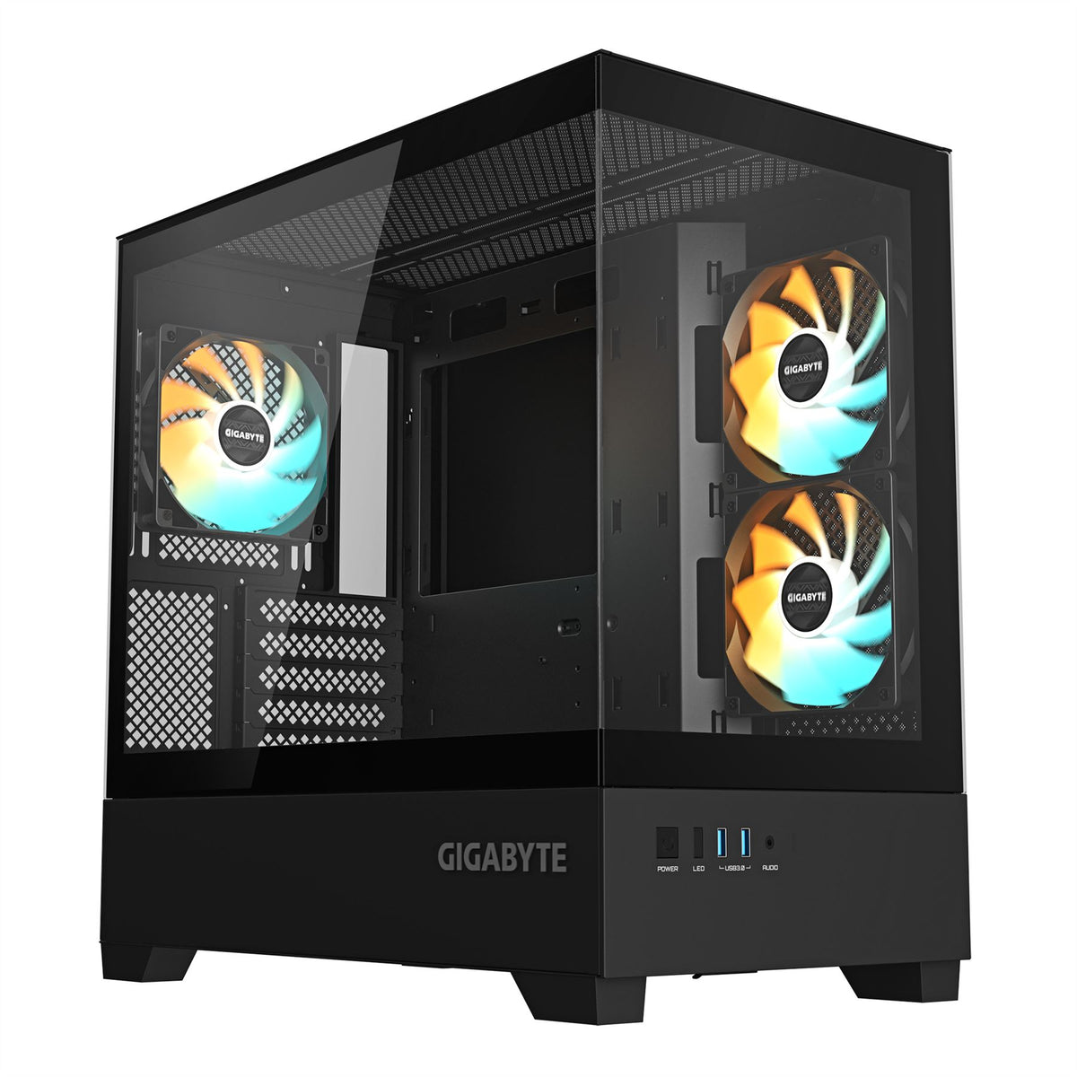 GIGABYTE C201 PANORAMIC - microATX Mid Tower Case in Black