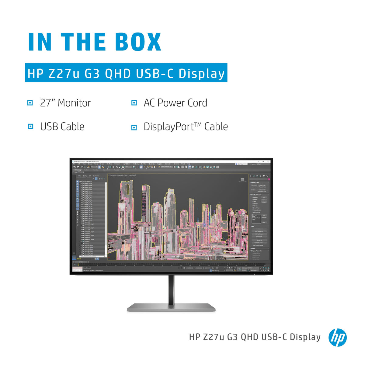 HP Z27U G3 - 68.6 cm (27") - 2560 x 1440 pixels Quad HD Monitor