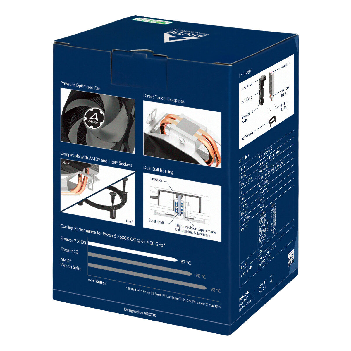 ARCTIC Freezer 7 X CO - Compact Multi-Compatible Air Processor Cooler - 92mm