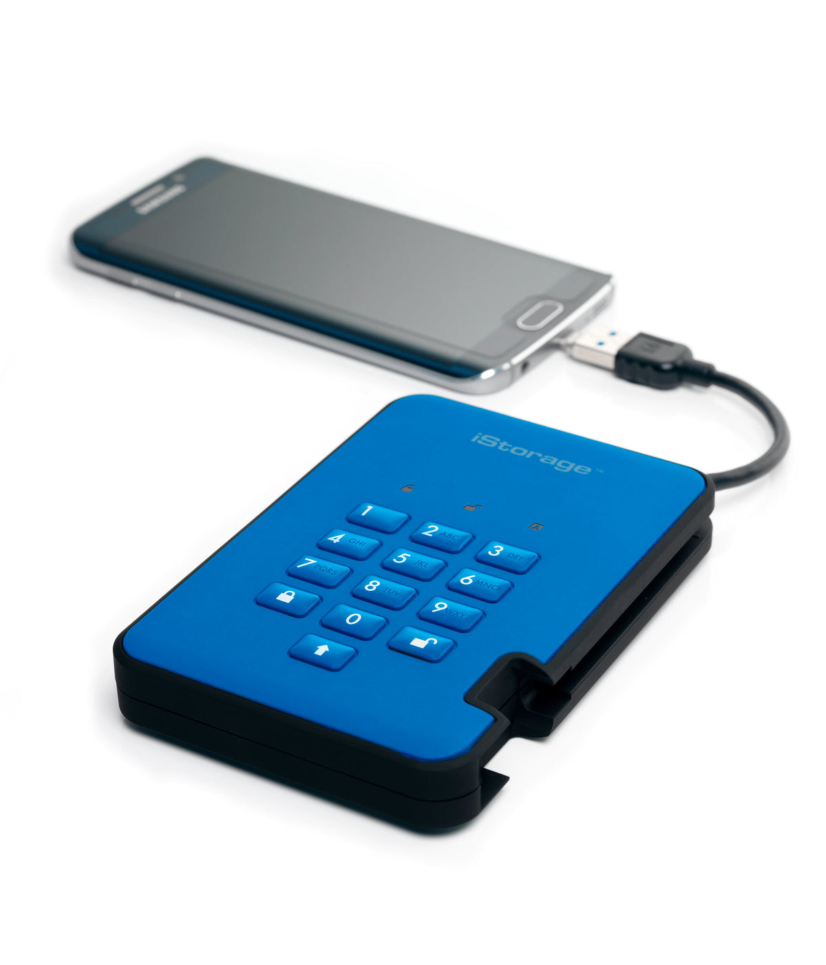 iStorage diskAshur2 - Secure Encrypted External hard drive in Blue - 4 TB