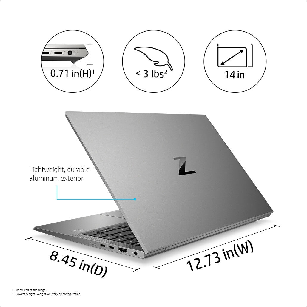 HP ZBook Firefly 14 G8 Laptop - 35.6 cm (14") - Intel® Core™ i7-1165G7 - 16 GB DDR4-SDRAM - 512 GB SSD - NVIDIA Quadro T500 - Wi-Fi 6 - Windows 11 Pro - Grey