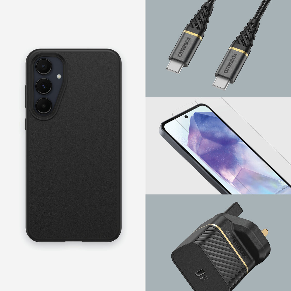 OtterBox React Series Case for Galaxy A55 (5G) in Black