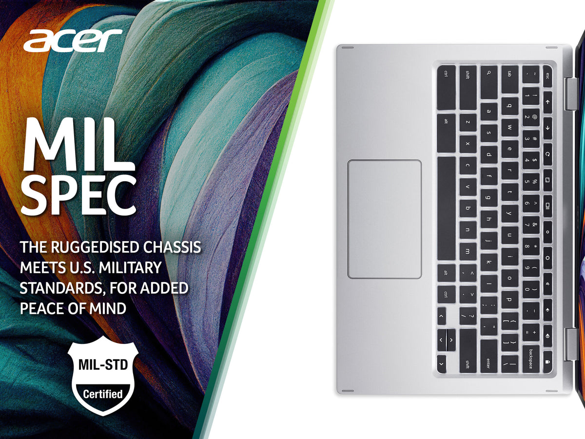 Acer Chromebook Spin 513 CP513-1H Laptop - 33.8 cm (13.3") -  Touchscreen - Qualcomm Snapdragon 7c (Gen 2) - 8 GB LPDDR4x-SDRAM - 64 GB eMMC - Wi-Fi 5 - Chrome OS - Silver
