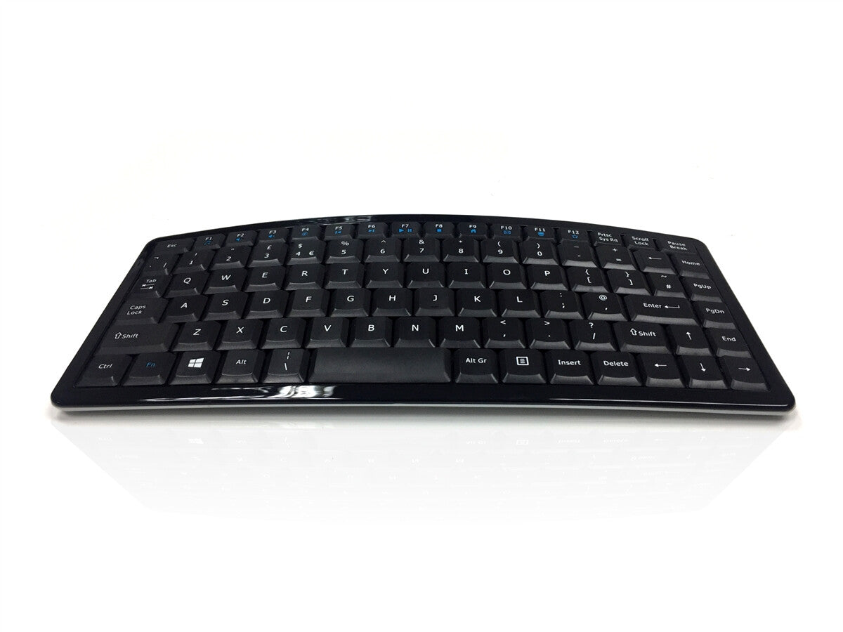 Accuratus Curve Mini - USB Wired + RF Wireless Membrane Keyboard in Black (QWERTY UK)